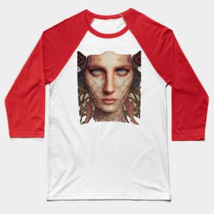 A Futuristic Boho Chic Portrait of a Woman in Boho Style - Burning Man Inspired Baseball T-Shirt